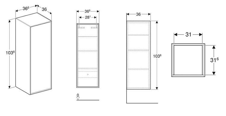 Ifö Sense Art halvhøjskab m/låge - Eg Ifö Sense Art halvhøjskab m/låge - Eg