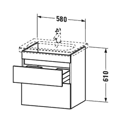 Duravit Durastyle 58 underskab m/2 skuffer og integrerede greb - Hvid mat Duravit Durastyle 58 underskab m/2 skuffer og integrerede greb - Hvid mat