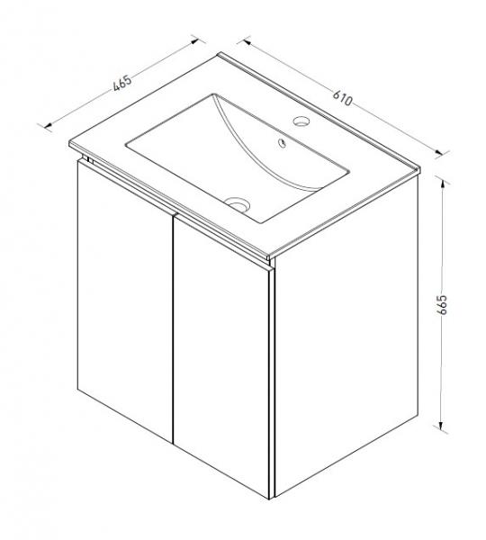 Sanibell Online 61 møbelsæt m/grebsfri låger - Bardolino eg - Flatpack Sanibell Online 61 møbelsæt m/grebsfri låger - Bardolino eg - Flatpack