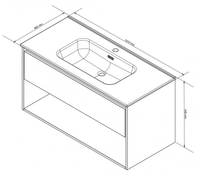 Sanibell Proline møbelsæt 100 m/integrerede greb og åben hylde - Cabana eg Sanibell Proline møbelsæt 100 m/integrerede greb og åben hylde - Cabana eg