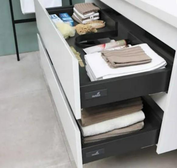 Sanibell Proline møbelsæt 100 m/integrerede greb - Mat hvid