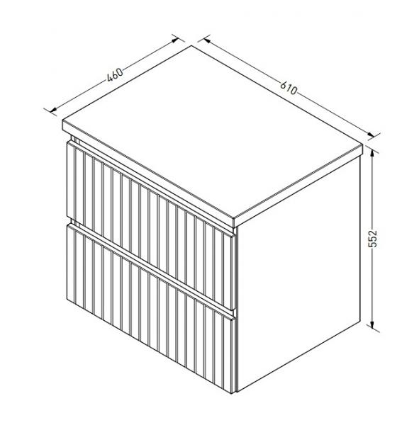 Sanibell Proline 61 underskab m/bordplade, lameller og skuffer - Urban eg