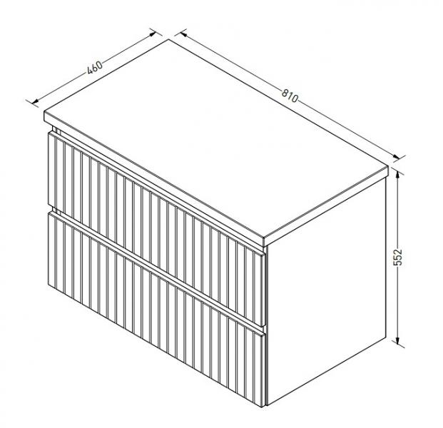 Sanibell Proline 81 underskab m/bordplade, lameller og skuffer - Urban eg