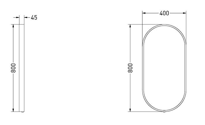Sanibell Ink SP28 ovalt spejl m/lys, varme og sensor 40 x 80 cm - Børstet kobber Sanibell Ink SP28 ovalt spejl m/lys, varme og sensor 40 x 80 cm - Børstet kobber