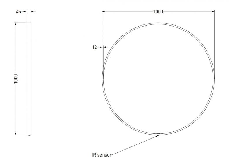 Sanibell Ink SP24 rundt spejl m/lys, varme og sensor Ø100 - Børstet gunmetal Sanibell Ink SP24 rundt spejl m/lys, varme og sensor Ø100 - Børstet gunmetal
