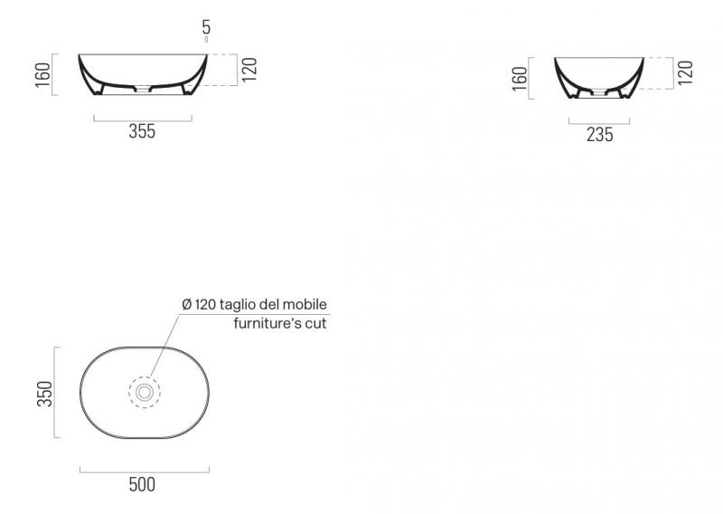 GSI Pura 50 oval fritstående bowlevask - Uden hanehul - Mat hvid GSI Pura 50 oval fritstående bowlevask - Uden hanehul - Mat hvid