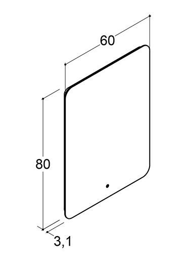 Dansani Glow 60 spejl med lysdæmper Dansani Glow 60 spejl med lysdæmper