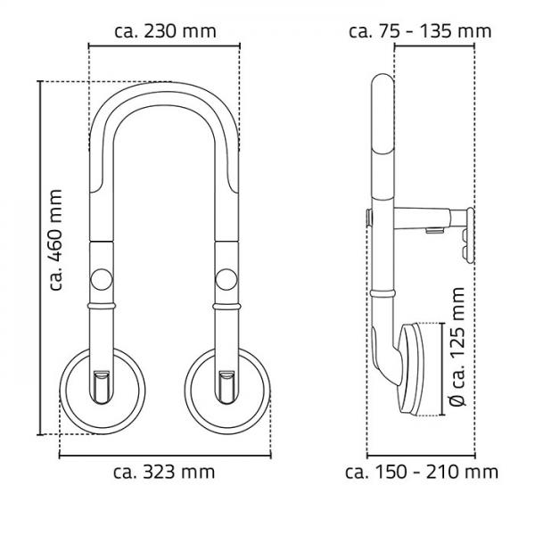 Ridder Assistent støttegreb til badekar - Hvid