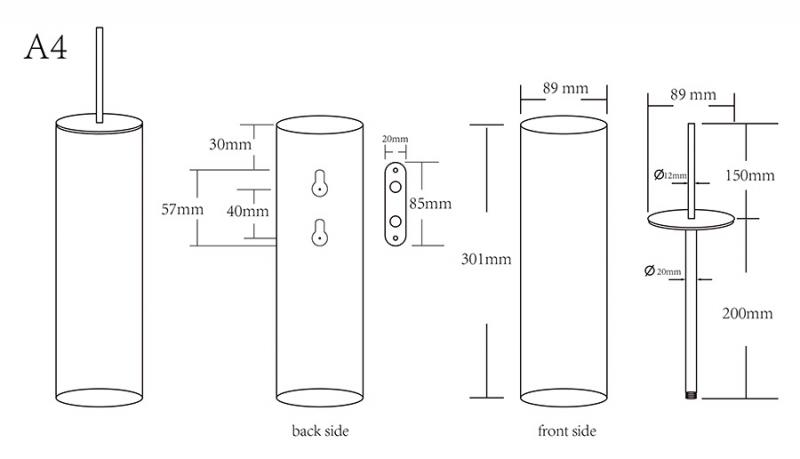 Cassøe A4 toiletbørste t/væg - Børstet rustfrit stål Cassøe A4 toiletbørste t/væg - Børstet rustfrit stål