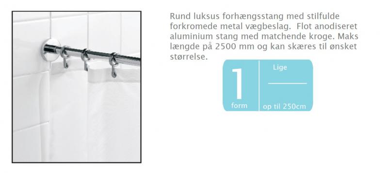 Hefe Elegant rund forhængsstang til badeforhæng Hefe Elegant rund forhængsstang til badeforhæng