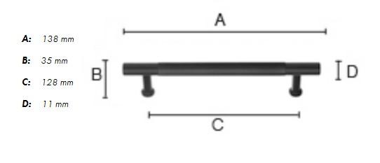 Beslagsboden B6361 møbelgreb m/crystal cut - Mat sort