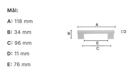 Beslagsboden B651 m&oslash;belgreb m/crystal cut - Krom