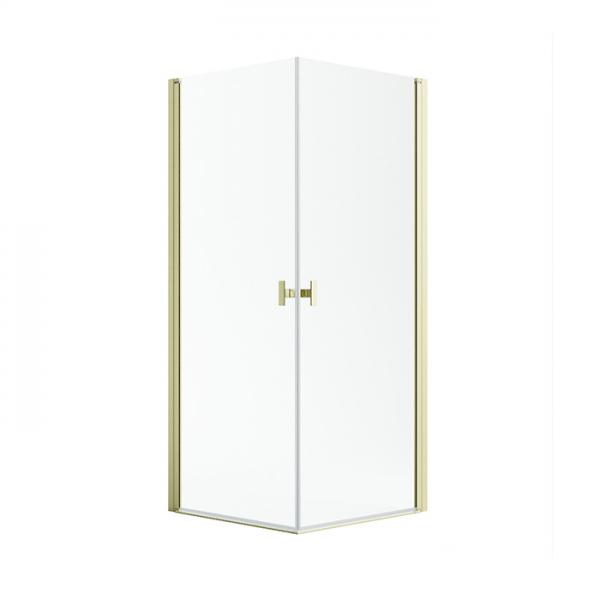 Str&oslash;mberg Noma 120 bruseniche - 90x90 cm - Klar glas/b&oslash;rstet messing