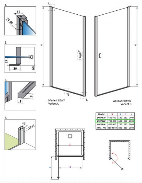Str&oslash;mberg Noma 20 niched&oslash;r 800mm - H&oslash;jre - Poleret messing