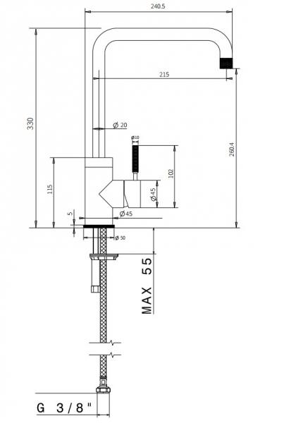 Cassøe Noba K6 køkkenarmatur - Børstet stål