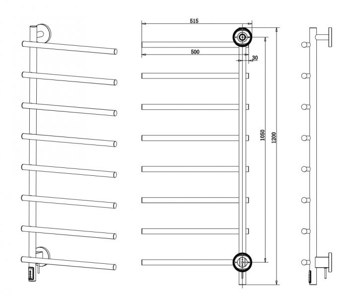 Cassøe Lazio håndklædetørrer til el - Poleret messing Cassøe Lazio håndklædetørrer til el - Poleret messing