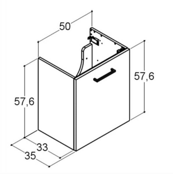 Dansani Mido+ 50 underskab m/låge - Højrehængslet - Hvid højglans Dansani Mido+ 50 underskab m/låge - Højrehængslet - Hvid højglans