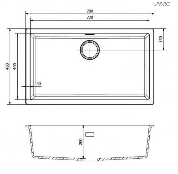 Lavabo Amsterdam 72 kompositkøkkenvask - Antracit/krom Lavabo Amsterdam 72 kompositkøkkenvask - Antracit/krom