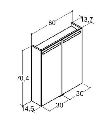 Dansani Mido+ Top spejlskab 60 - Sand mat Dansani Mido+ Top spejlskab 60 - Sand mat