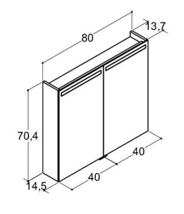 Dansani Mido+ Top spejlskab 80 - Mat sand Dansani Mido+ Top spejlskab 80 - Mat sand