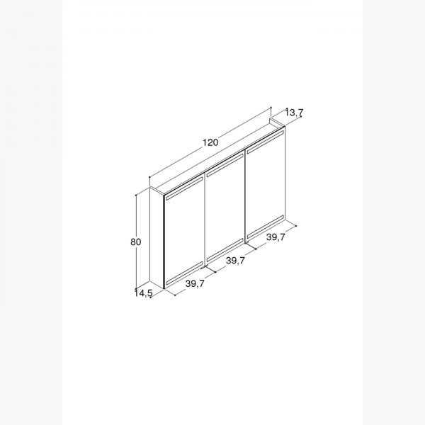 Dansani Level spejlskab 120 m/LED og lysstyring - Valgfri farve Dansani Level spejlskab 120 m/LED og lysstyring - Valgfri farve