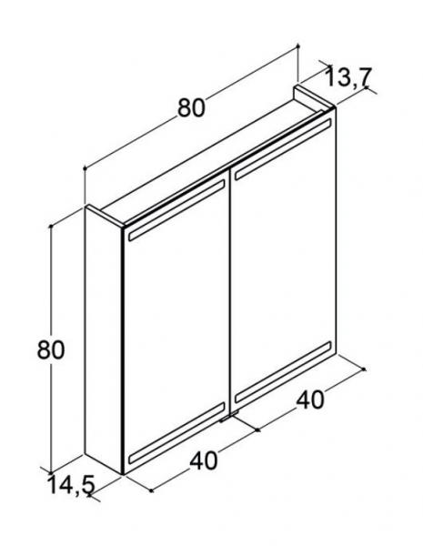 Dansani Level spejlskab 80 m/LED og lysstyring - Hvid mat Dansani Level spejlskab 80 m/LED og lysstyring - Hvid mat