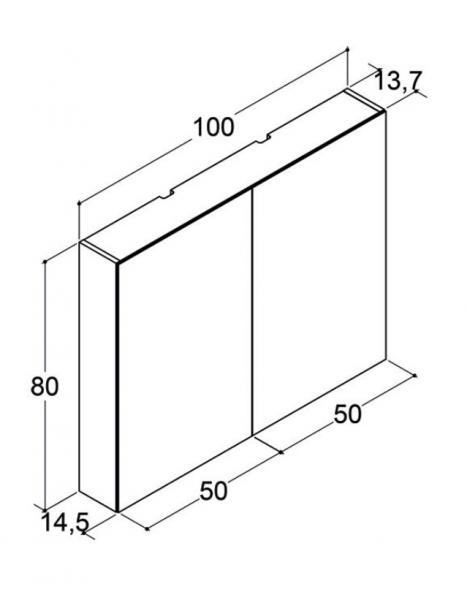 Dansani Style 100 spejlskab m/lysstyring og 2 låger - Varm eg Dansani Style 100 spejlskab m/lysstyring og 2 låger - Varm eg