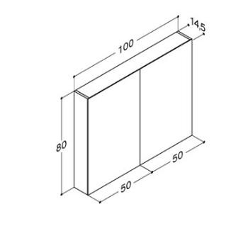 Dansani Style spejlskab 100 m/lysstyring og 2 låger - Hvid mat lak Dansani Style spejlskab 100 m/lysstyring og 2 låger - Hvid mat lak