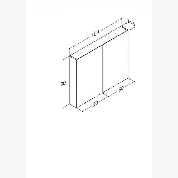 Dansani Style spejlskab 100 m/lysstyring - Valgfri farve