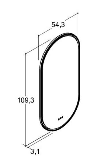 Dansani Hoop spejl m/lys og lysstyring 109,3x54,3 - Valgfri rammefarve Dansani Hoop spejl m/lys og lysstyring 109,3x54,3 - Valgfri rammefarve