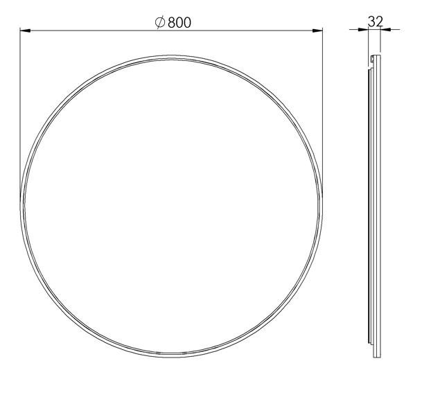 Cassøe Siena rundt spejl m/LED lys Ø80 - Mat bronze