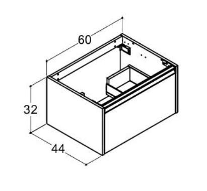 Dansani Luna Classic 60 vaskeskab m/skuffe og integreret greb - Valgfri farve