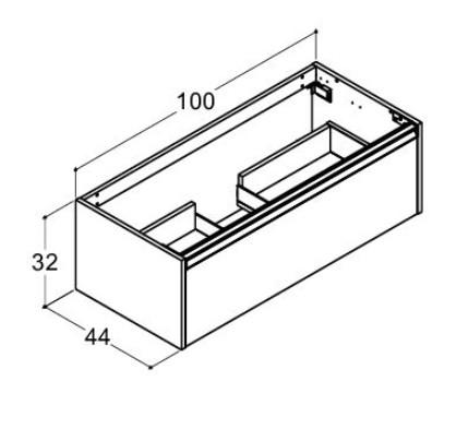 Dansani Luna Classic 100 vaskeskab m/skuffe og integreret greb - Valgfri farve Dansani Luna Classic 100 vaskeskab m/skuffe og integreret greb - Valgfri farve