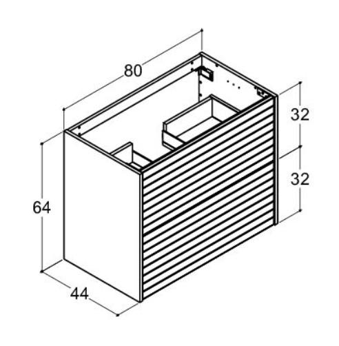 Dansani Luna Classic 80 vaskeskab m/skuffer og lameller - Eg noir