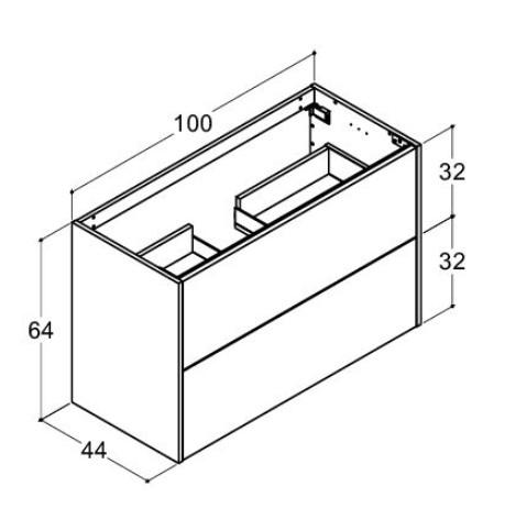 Dansani Luna Classic 100 vaskeskab m/skuffer - Valgfri farve