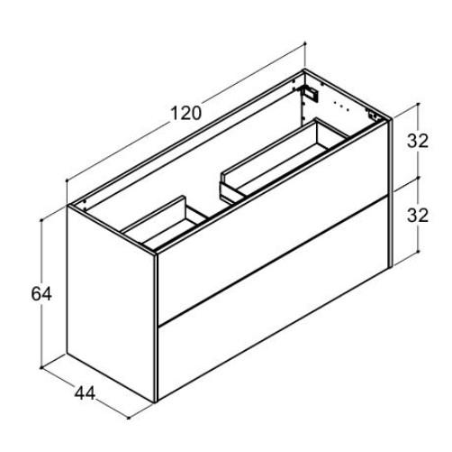 Dansani Luna Classic 120 vaskeskab m/2 skuffer - Valgfri farve Dansani Luna Classic 120 vaskeskab m/2 skuffer - Valgfri farve