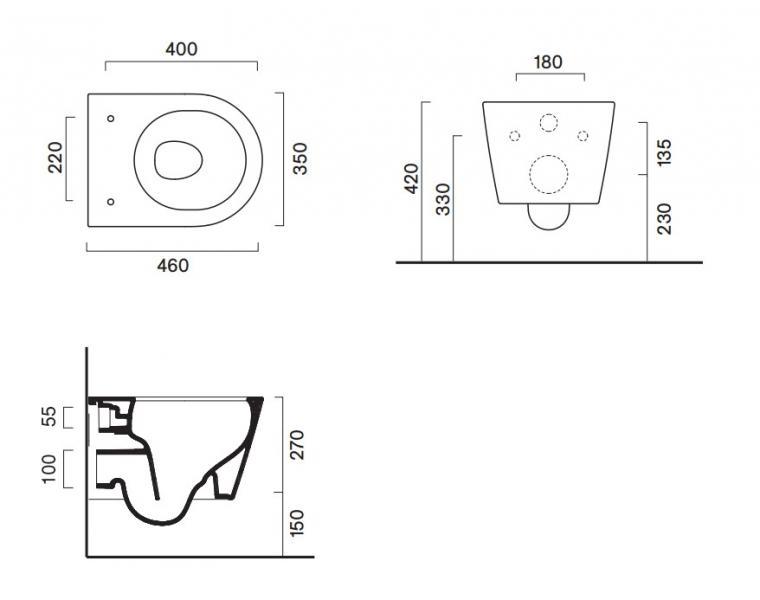Catalano Zero 46 ultra kompakt toiletpakke inkl. sæde m/softclose, cisterne og betjening i hvid