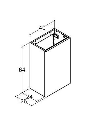 Dansani Luna Urban 40 mini vaskeskab m/låge - Højrehængslet - Valgfri farve Dansani Luna Urban 40 mini vaskeskab m/låge - Højrehængslet - Valgfri farve