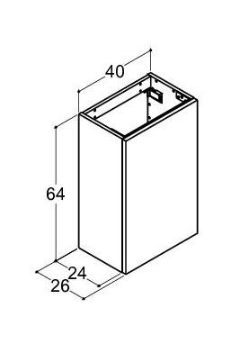 Dansani Luna Urban 40x64 vaskeskab m/låge - Venstrehængslet - Hvid mat Dansani Luna Urban 40x64 vaskeskab m/låge - Venstrehængslet - Hvid mat