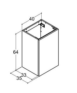 Dansani Luna Urban 40 mini vaskeskab m/låge - Højrehængslet - Hvid mat Dansani Luna Urban 40 mini vaskeskab m/låge - Højrehængslet - Hvid mat