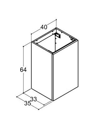 Dansani Luna Urban 40 mini vaskeskab m/låge - Venstrehængslet - Hvid mat Dansani Luna Urban 40 mini vaskeskab m/låge - Venstrehængslet - Hvid mat