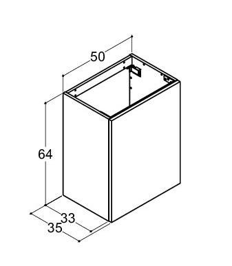 Dansani Luna Urban 50 mini vaskeskab m/låge - Venstrehængslet - Hvid mat Dansani Luna Urban 50 mini vaskeskab m/låge - Venstrehængslet - Hvid mat