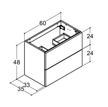 Dansani Luna Mini vaskeskab 60x48 m/skuffer - Hvid mat Dansani Luna Mini vaskeskab 60x48 m/skuffer - Hvid mat