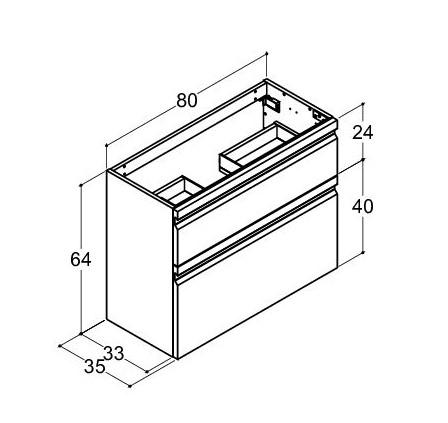 Dansani Luna Mini vaskeskab 80*64 m/skuffer - Hvid mat lak Dansani Luna Mini vaskeskab 80*64 m/skuffer - Hvid mat lak