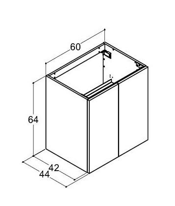 Dansani Luna vaskeskab 60x64 m/låger - Hvid mat Dansani Luna vaskeskab 60x64 m/låger - Hvid mat