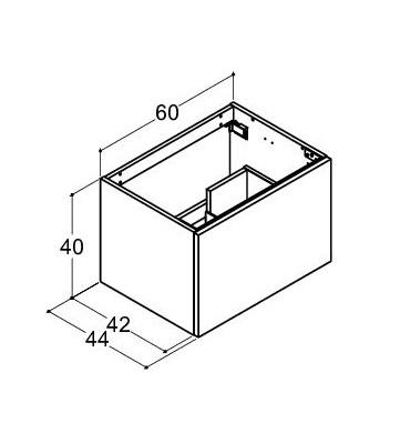 Dansani Luna vaskeskab 60x40 m/skuffe - Hvid mat Dansani Luna vaskeskab 60x40 m/skuffe - Hvid mat