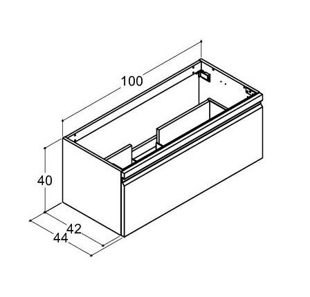 Dansani Luna Urban Mini vaskeskab 100*44 m/skuffe - Hvid mat lak Dansani Luna Urban Mini vaskeskab 100*44 m/skuffe - Hvid mat lak
