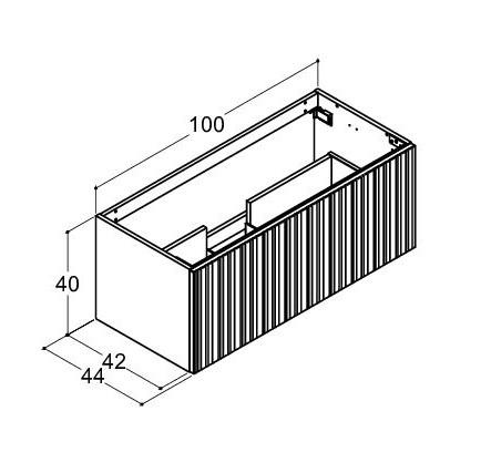 Dansani Luna vaskeskab 100x40 m/skuffer - Hvid mat/riflet Dansani Luna vaskeskab 100x40 m/skuffer - Hvid mat/riflet