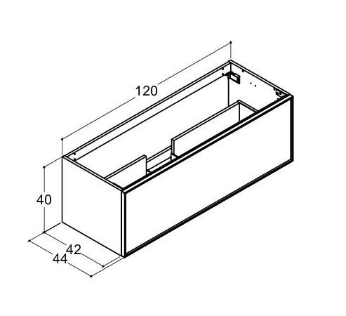 Dansani Luna Mini vaskeskab 120x40 m/skuffer - Hvid mat/sort ramme Dansani Luna Mini vaskeskab 120x40 m/skuffer - Hvid mat/sort ramme