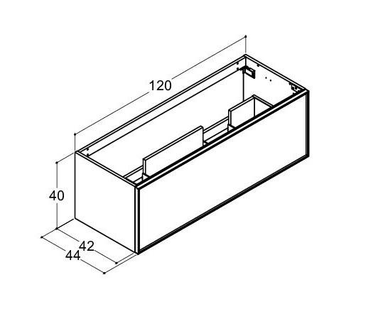 Dansani Luna Mini dobbelt vaskeskab 120x40 m/skuffer - Hvid mat/sort ramme Dansani Luna Mini dobbelt vaskeskab 120x40 m/skuffer - Hvid mat/sort ramme